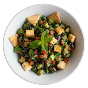 Eggplant fattoush salad