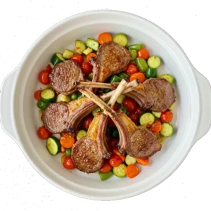 lamb chops and veg